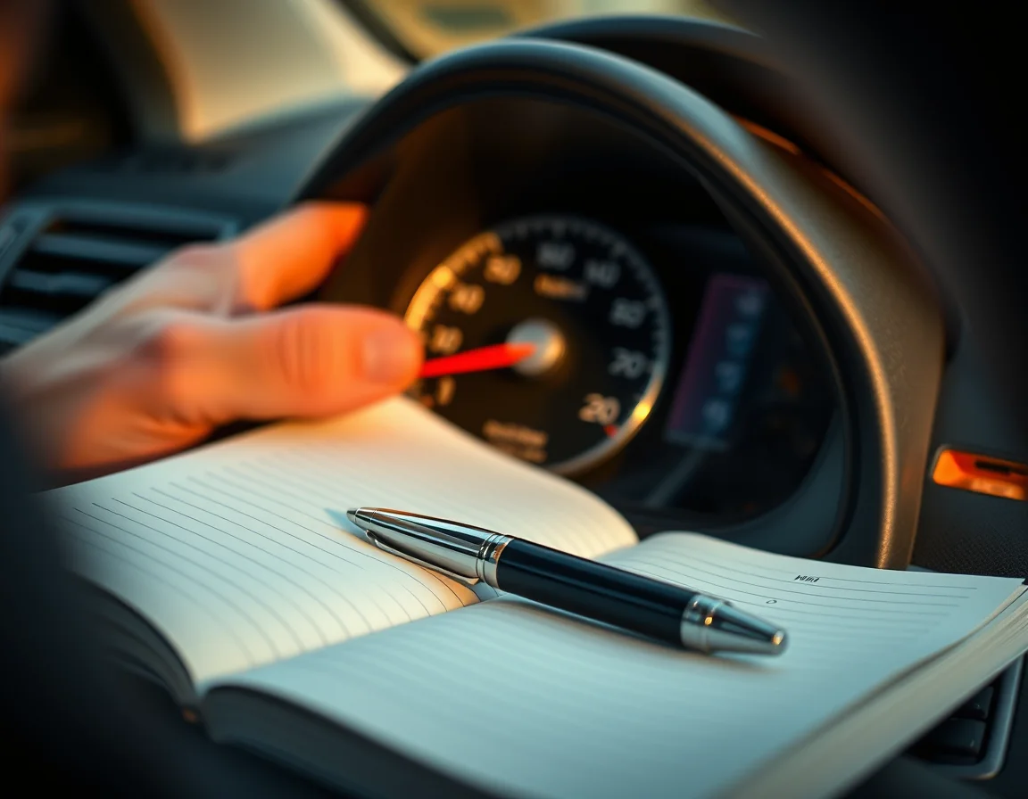 Mileage allowance 2026 for night drivers: crescent moon above an odometer dial