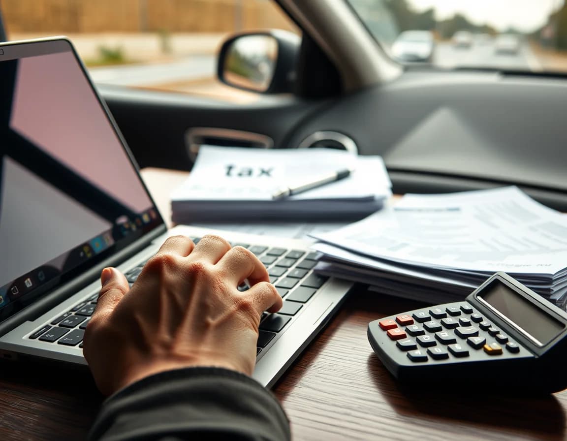 Illustration representing self assessment software for UK Uber and private hire drivers