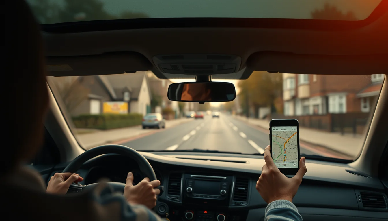 Uber driver allowable expenses: a car dashboard with a phone mount, receipts and coins